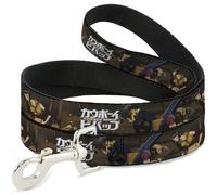 Crunchyroll Pet Leash, Dog Leash, Cowboy Bebop Jet Black and Crew Bonsai Tree Scene and Logo, 4 Feet Long 0.5 Inch Wide