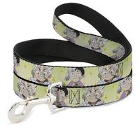 Crunchyroll Pet Leash, Dog Leash, Dr Stone Chibi Senku and Gen Faces Stars Yellows, 4 Feet Long 1.5 Inch Wide