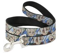 Crunchyroll Pet Leash, Dog Leash, Dr Stone Senku Ishigami Expression Blocks Blues, 4 Feet Long 1.5 Inch Wide