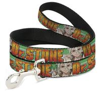 Crunchyroll Pet Leash, Dog Leash, Dr Stone Title Logo and Suika Face Close Up Greens, 4 Feet Long 1.5 Inch Wide