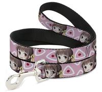 Crunchyroll Pet Leash, Dog Leash, Fruits Basket Chibi Tohru Honda and Kimono Rice Ball Pink, 6 Feet Long 1.5 Inch Wide