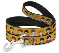 Crunchyroll Pet Leash, Dog Leash, Haikyu Player Characters and Title Logo Yellow, 4 Feet Long 1.0 Inch Wide