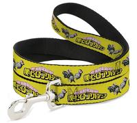 Crunchyroll Pet Leash, Dog Leash, My Hero Academia Character Trio Pose and Title Logo Yellow, 6 Feet Long 0.5 Inch Wide