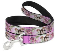 Crunchyroll Pet Leash, Dog Leash, Ouran Host Club Haruhi and Hitachiin Twins Lilies Pose Pinks, 6 Feet Long 1.0 Inch Wide