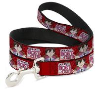 Crunchyroll Pet Leash, Dog Leash, Ouran Host Club Haruhi Smiling Pose with Roses and Logo Reds, 4 Feet Long 0.5 Inch Wide