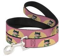 Crunchyroll Pet Leash, Dog Leash, The Apothecary Diaries Chibi Maomao Cat Pose Pink Yellow, 6 Feet Long 1.0 Inch Wide
