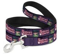 Crunchyroll Pet Leash, Dog Leash, The Apothecary Diaries Chibi Maomao Pose and Logo Purple, 4 Feet Long 1.0 Inch Wide