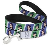 Crunchyroll Pet Leash, Dog Leash, The Apothecary Diaries Jinshi and Maomao Blocks Blue Green, 6 Feet Long 1.0 Inch Wide