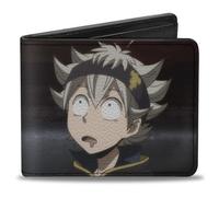 Crunchyroll Wallet, Bifold, Black Clover Asta Looking Up Pose and Title Logo, Vegan Leather
