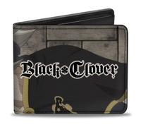 Crunchyroll Wallet, Bifold, Black Clover Asta Profile Pose and Title Logo, Vegan Leather