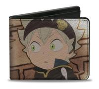 Crunchyroll Wallet, Bifold, Black Clover Chibi Leopold and Asta Pose, Vegan Leather