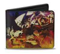 Crunchyroll Wallet, Bifold, Black Clover Five Character Group Action Pose and Logo Purple, Vegan Leather