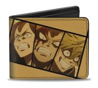 Crunchyroll Wallet, Bifold, Black Clover Three Character Face Blocks and Title Logo, Vegan Leather