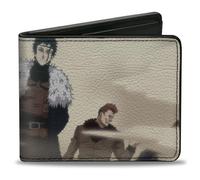 Crunchyroll Wallet, Bifold, Black Clover Zenon and Dark Disciples Base Scene and Logo, Vegan Leather
