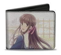 Crunchyroll Wallet, Bifold, Fruits Basket Tohru Honda School Uniform Exiting Scene, Vegan Leather, Brown, 4.0" x 3.5", Casual