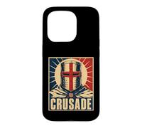 Crusade Knight Helmet Medieval Warrior Icon Case for iPhone 15 Pro