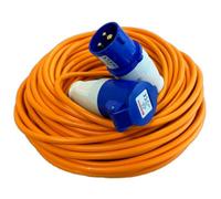 Crusader 25M Caravan Mains Hook Up Lead 1.5mm 16A 230V Orange Extension Cable