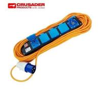 Crusader 5 Way 15M Mobile Caravan Extension Lead 2x USB Ports Campsite 240V 16A