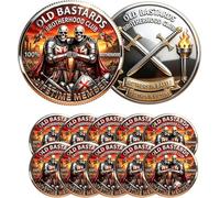 Crusader Brotherhood Challenge Coin - Old Bastards Club Commemorative Medal, Medieval Knight Brothers in Battle Collectible, Brotherhood Gift for Veterans, Friends & Brothers