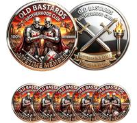 Crusader Brotherhood Challenge Coin - Old Bastards Club Commemorative Medal, Medieval Knight Brothers in Battle Collectible, Brotherhood Gift for Veterans, Friends & Brothers