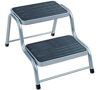 Crusader Double Step Stool Steel Sturdy Non Slip Heavy Duty for Camping Caravan Motorhome Holiday Leisure Outdoors and Indoors