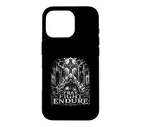 Crusader Knight Cross Pray Fight Endure Faith Case for iPhone 16 Pro