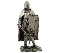 Pacific Trading Crusader Knight Statue Silver Finishing Cold Cast Resin Statue 7 (8711)