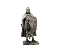 Crusader Knight Statue Silver Finishing Cold Cast Resin Statue 7 (8711) by Pacific Trading