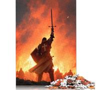 Crusader Knight Sword Victory Puzzles 500 Piece Puzzle Adult Jigsaw Puzzle Jigsaw Puzzles for Adults Educational Game Challenge Toy 500pcs (52x38cm)