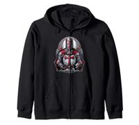 Crusader Knights Templar Crusader Distressed Cross Men Zip Hoodie
