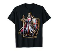 Crusader Knights Templar Distressed Christian Cross Men T-Shirt
