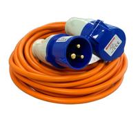Crusader Products 10M Extension Lead Cable - Heavy Duty, 240V 16amp Camping Caravan Hook Up Cable Orange High Vis Orange Mains Power - Perfect For Campervan & Motorhome (10M)