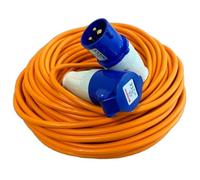Crusader Products 25M Extension Lead Cable - Heavy Duty, 240V 16amp Camping Caravan Hook Up Cable Orange High Vis Orange Mains Power - Perfect For Campervan & Motorhome (25M)