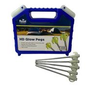Crusader Royal Leisure Heavy Duty Glow Tent Pegs 20-Pack With Carry Case