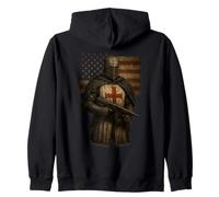 Crusader Templar Knight - Christian American Warrior of God Zip Hoodie