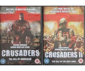 CRUSADERS 1-2 COMPLETE MOVIE COLLECTION / 1. CRUSADERS THE FALL OF JERUSALEM / 2. CRUSADERS II - THE FALL OF THE HOLY LAND = ULTIMATE 2x DVD SET