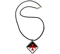 Crusades knights Templar Diamond Shaped Pendant With Black Cord And Velvet Gift Bag