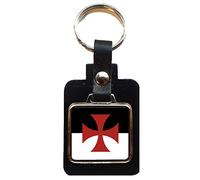Crusades knights Templar Leather Square Key Fob And Gift Bag