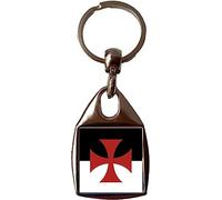 Crusades knights Templar Luxury Double Sided Square Metal Keyring And Gift Bag