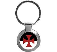 Crusades knights Templar Luxury Round Shaped Metal Keyring And Gift Box