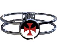 Crusades Knights Templar Silver Colour Copper Bracelet And Velvet Gift Bag