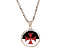 Crusades Knights Templar Silver Colour Necklace With Pendant And Gift Box