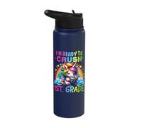 Crush 1st Grade Dabbing Unicorn Back to School Girls Gift Stainless Steel Insulated Water Bottle