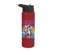 Crush 1st Grade Dabbing Unicorn Back to School Girls Gift Stainless Steel Insulated Water Bottle