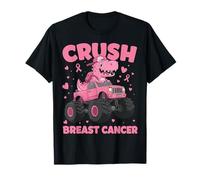 Crush Breast Cancer Awareness Monster Truck Toddler Boy Kids T-Shirt
