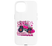 Crush Breast Cancer Pink Ribbon Monster Truck Awareness Case for iPhone 15