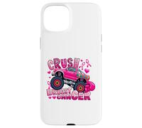 Crush Breast Cancer Pink Ribbon Monster Truck Awareness Case for iPhone 15 Plus