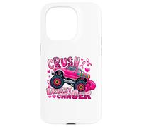 Crush Breast Cancer Pink Ribbon Monster Truck Awareness Case for iPhone 15 Pro