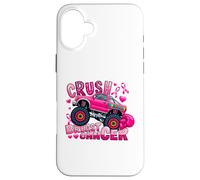 Crush Breast Cancer Pink Ribbon Monster Truck Awareness Case for iPhone 16 Plus