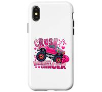 Crush Breast Cancer Pink Ribbon Monster Truck Awareness Case for iPhone X/XS